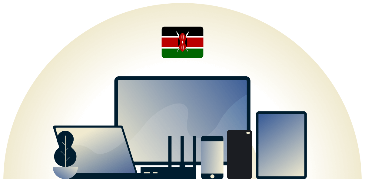 Unser Kenia-VPN sch&uuml;tzt eine Vielzahl von Ger&auml;ten.